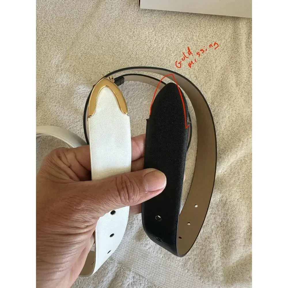 2 Belts. One Black, One White. 95cm. See Pictures For Missing Piece.